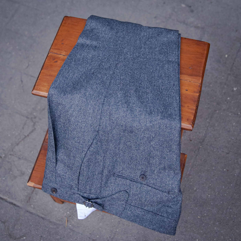 Pantalon napolitain en flanelle gris moyen