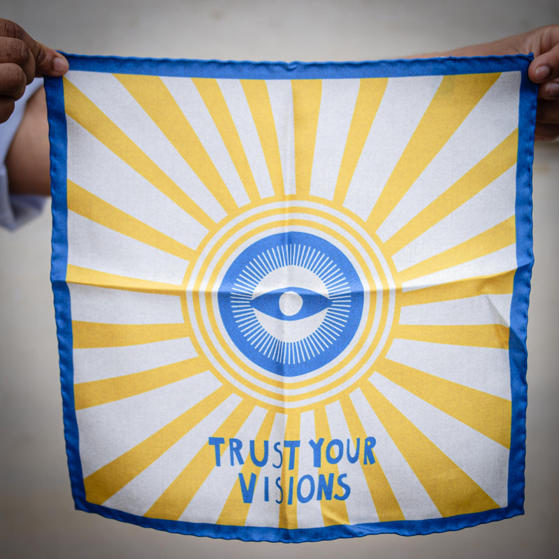 Pochette « TRUST YOUR VISION » blanc et jaune