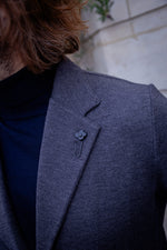 Veste en maille gris soutenu laine