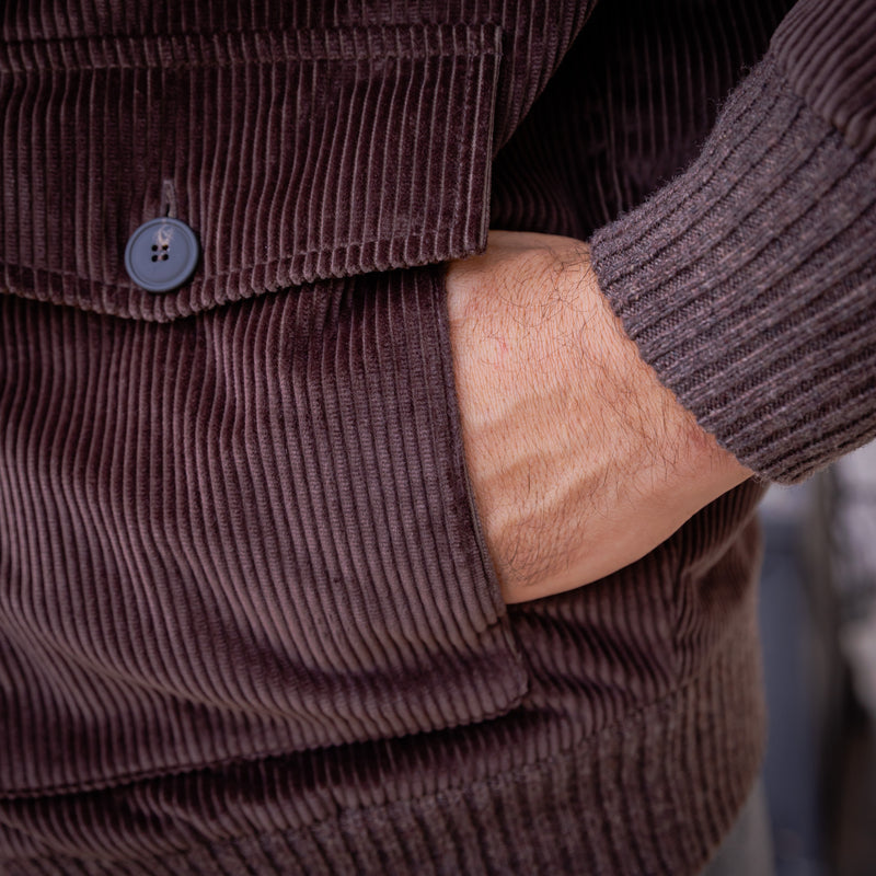 Blouson marron velours de coton