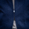 Blouson en cachemire impermeable Loro Piana (Rain System) chevron bleu denim