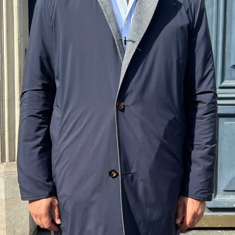 Manteau réversible PEAK gris/bleu marine