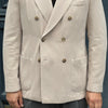 Veste croisée beige coton et cachemire