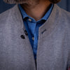Veste ICONIC jersey de cachemire et soie gris LORO PIANA chevrons