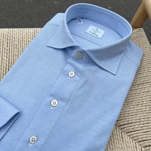 Polo shirt en piqué de coton bleu clair