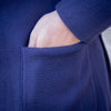 Veste maille croisée bleu marine laine