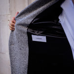 Manteau « Polo coat » chevron blanc cassé et noir