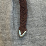 Ceinture tressée veau velours tabac