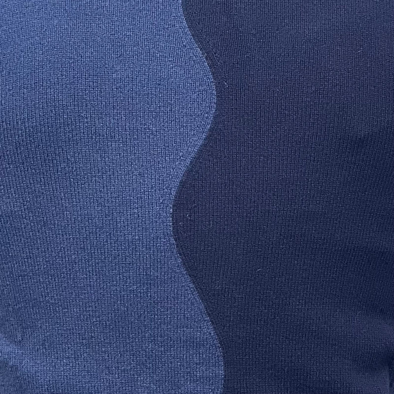 Cardigan bi-couleurs laine et cachemire bleu marine et bleu jean