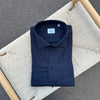 Chemise en flanelle de coton bleu marine col POSITANO