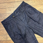 Jeans bleu brut coupe carotte 3