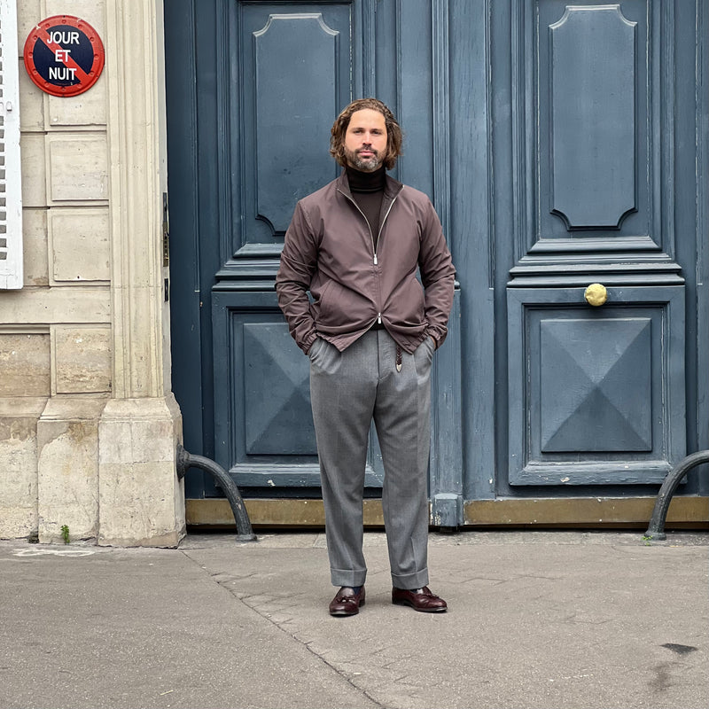 Blouson marron réversible