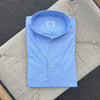 Chemise coton oxford bleu clair col tulipe
