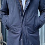 Parka technique bleu marine doublure eco-fur