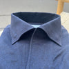 Chemise en flanelle de coton bleu marine col POSITANO