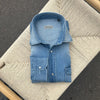 Chemise « used » en denim Texas bleu clair super bleached