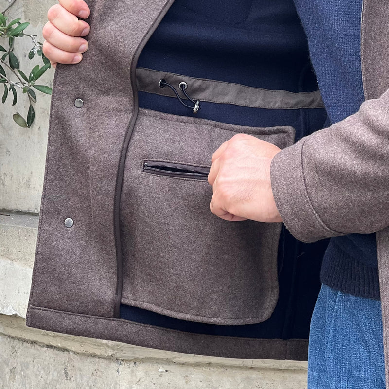 Saharienne marron laine et cachemire