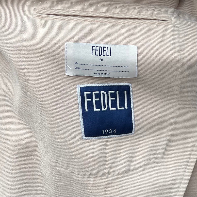 Veste croisée beige coton et cachemire