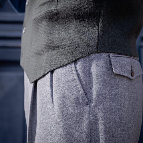 Gilet sans manches laine « punto Milano » vert foncé