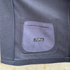 Veste col officier bleu marine laine chameau