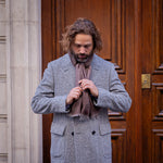 Manteau « Polo coat » chevron blanc cassé et noir