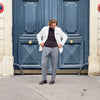 Veste en velours côtelé blanc cassé
