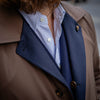 Manteau réversible PEAK cachemire bleu marine/marron