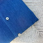 Chemise col italien denim bleached coupe regular