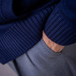 Gilet laine vierge bleu marine