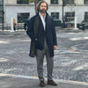 Manteau réversible PEAK cachemire bleu marine/vert