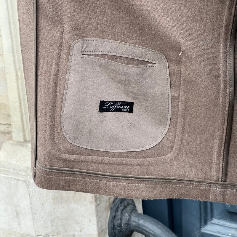 Veste col officier camel laine chameau