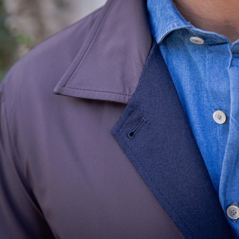 Manteau réversible PEAK bleu marine / marron foncé
