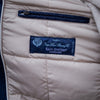 Blouson en cachemire impermeable Loro Piana (Rain System) chevron bleu denim