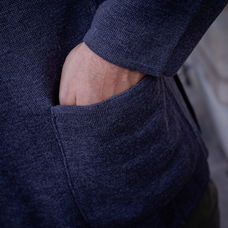 Veste en maille gris soutenu laine