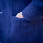 Veste en maille côtelée laine et cachemire bleu marine