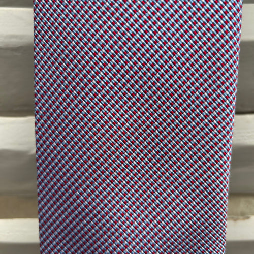 Cravate micro-motifs bleu, rouge et blanc 131