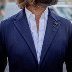 Veste en maille de laine bleu marine