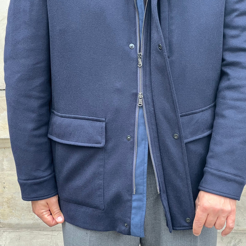 Parka en cachemire Loro Piana bleu marine