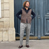 Gilet sans manches jersey de laine et cachemire marron