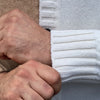 Cardigan bi-couleurs laine et cachemire blanc cassé / camel