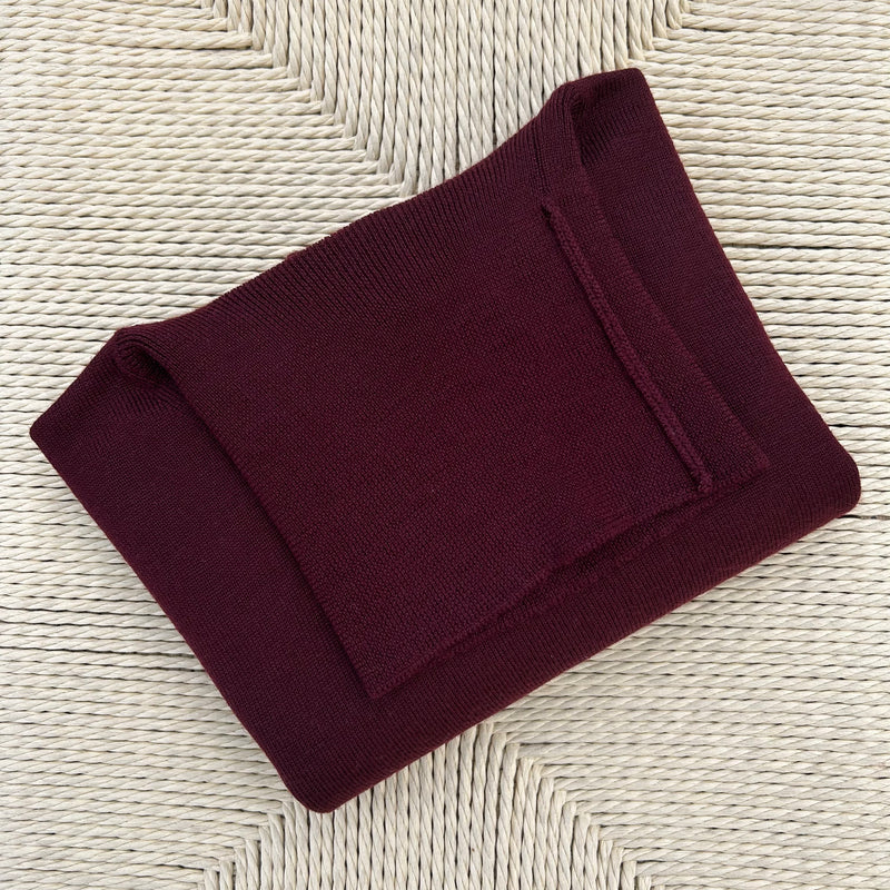 Pull col roulé laine mérinos rouge bordeaux