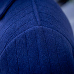 Veste en maille côtelée laine et cachemire bleu marine