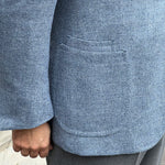 Veste napolitaine bleu clair laine, lin et soie