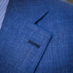Veste bleu denim laine lin et soie