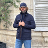 Saharienne bleu marine jersey laine et cachemire