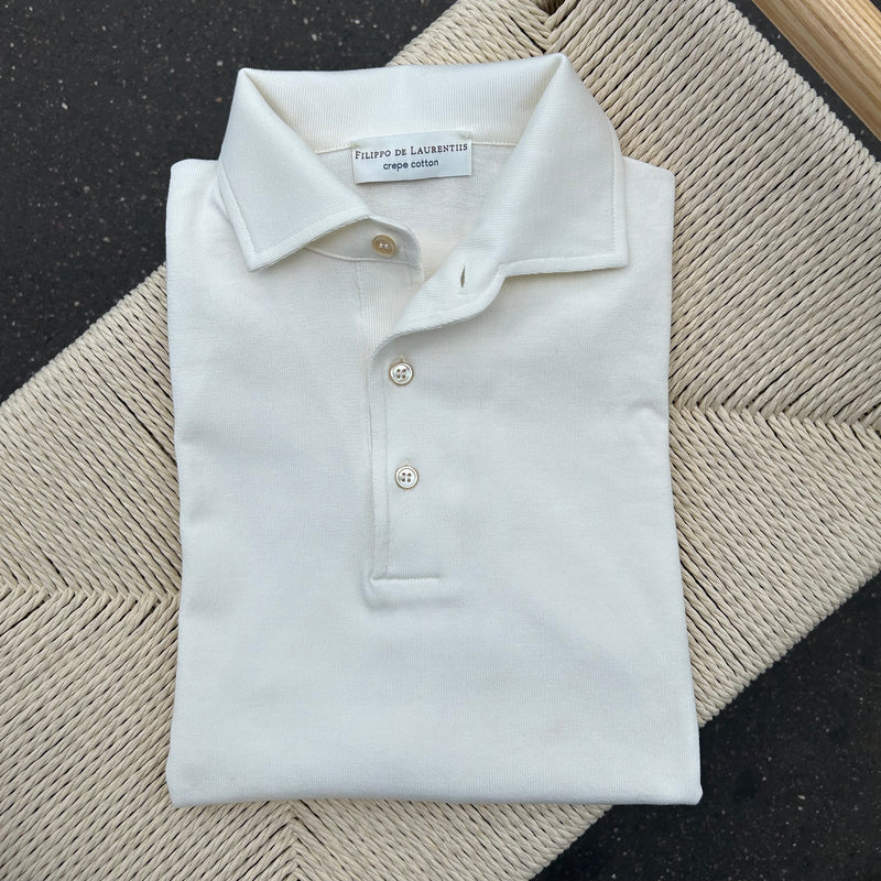 Polo “one piece” blanc crêpe de coton