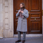 Manteau « Polo coat » chevron blanc cassé et noir