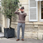 Pull « Cortina » laine et cachemire marron