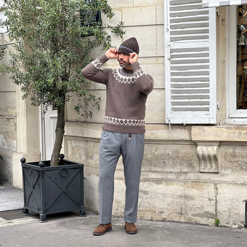 Pull « Cortina » laine et cachemire marron