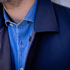 Manteau réversible PEAK bleu marine / marron foncé
